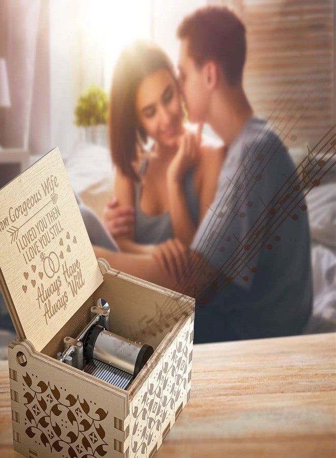 Ucuber You are My Sunshine Music Box, Gifts for Wife from Husband, Wood Laser Engraved Vintage Hand Cranked Cute Boxes, Best Gift for Birthday/Valentine's Day (Husband to Wife) - Image 3